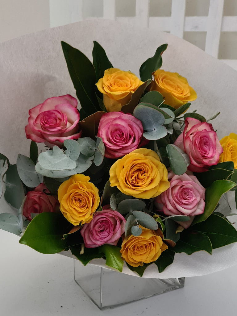 Florist choice mixed coloured Roses bouquet