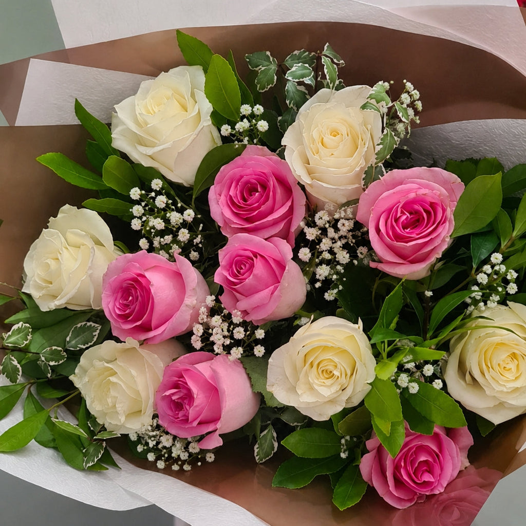 Florist choice mixed coloured Roses bouquet