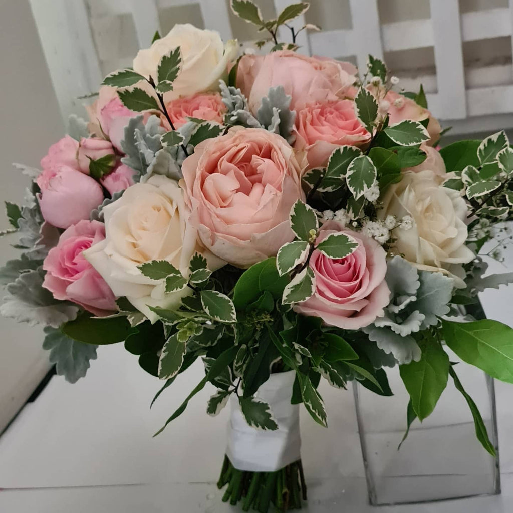 Pastel pink wedding bouquet